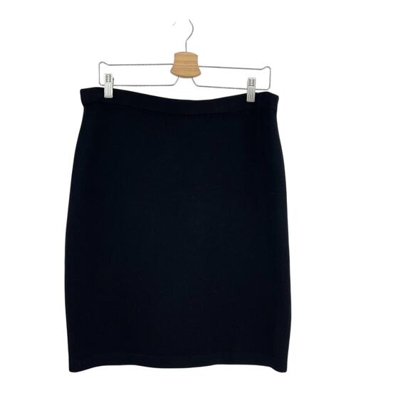 St. John Basics Skirt Santana Knit Pencil Pull-On Black Size US 10 - Picture 1 of 9